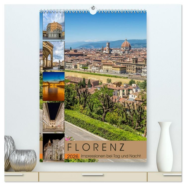 Produktbild: FLORENZ Impressionen bei Tag und Nacht (hochwertiger Premium Wandkalender 2026 DIN A2 hoch), Kunstdruck in Hochglanz