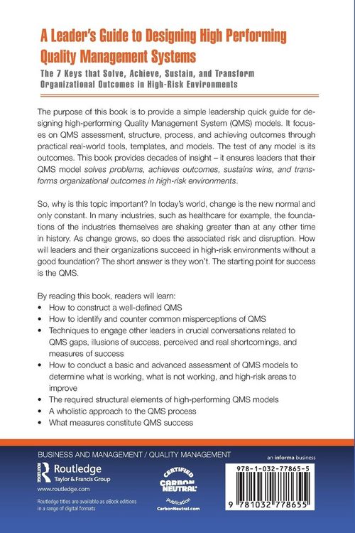 Produktbild: A Leader's Guide to Designing High Performing Quality Management Systems
