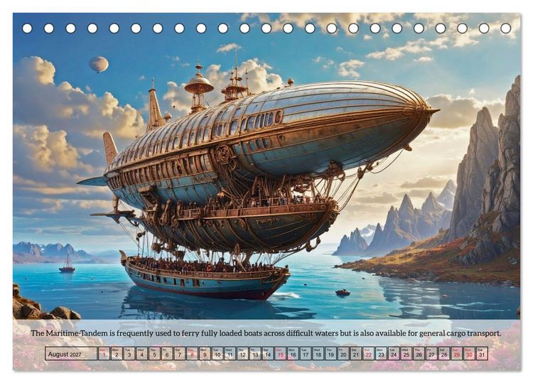 Produktbild: Chronicles of the crimson sky - A Steampunk Journey (Desk Calendar 2027 DIN A5 landscape), CALVENDO 12 Month DeskCalendar