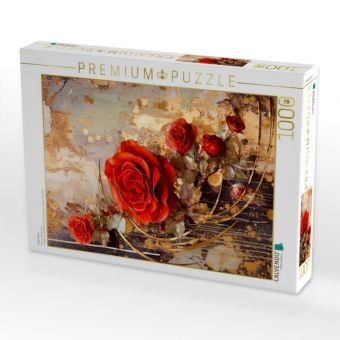 Produktbild: CALVENDO Puzzle Rote Rosen | 1000 Teile Lege-Gr&ouml;&szlig;e 64x48cm Foto-Puzzle f&uuml;r gl&uuml;ckliche Stunden