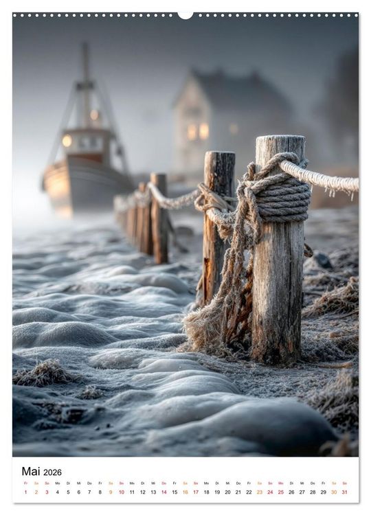 Produktbild: Frostige K&uuml;sten - Wintertr&auml;ume am Meer (hochwertiger Premium Wandkalender 2026 DIN A2 hoch), Kunstdruck in Hochglanz