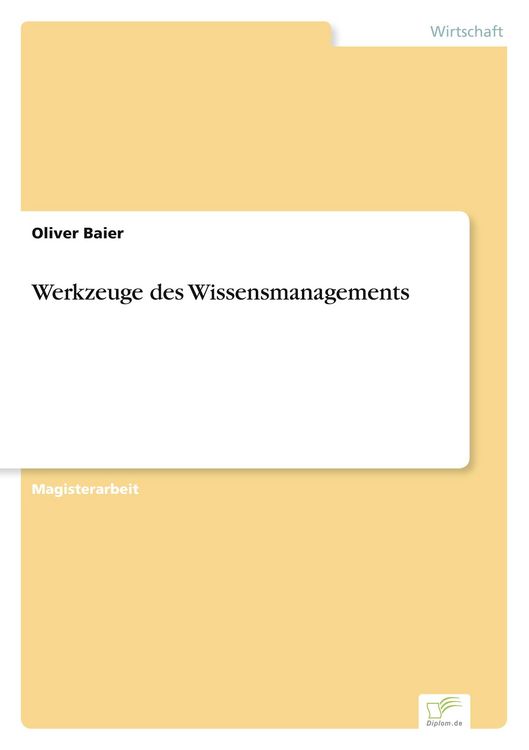 Produktbild: Werkzeuge des Wissensmanagements