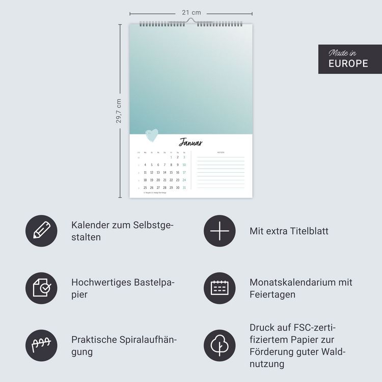 Produktbild: Kreativkalender Mit Liebe gemacht A4 2027