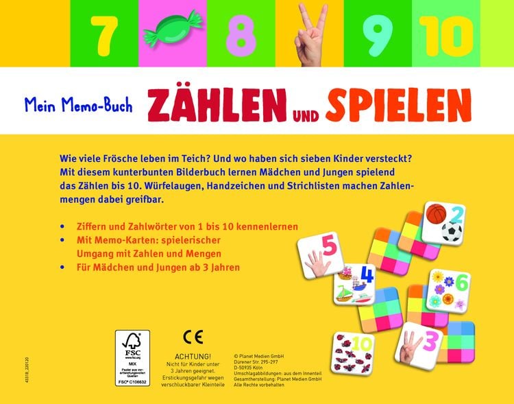 Produktbild: Mein Memo-Buch Z&auml;hlen und Spielen