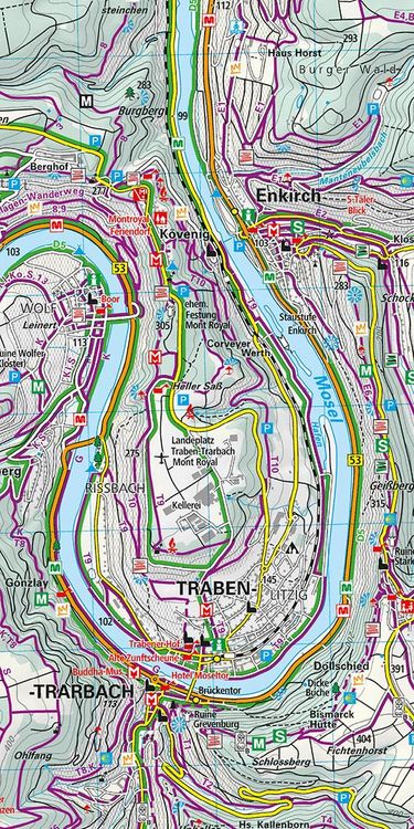 Produktbild: K&uuml;mmerly+Frey Outdoorkarte Deutschland 22 Mittelmosel, Trier bis Zell 1:35.000