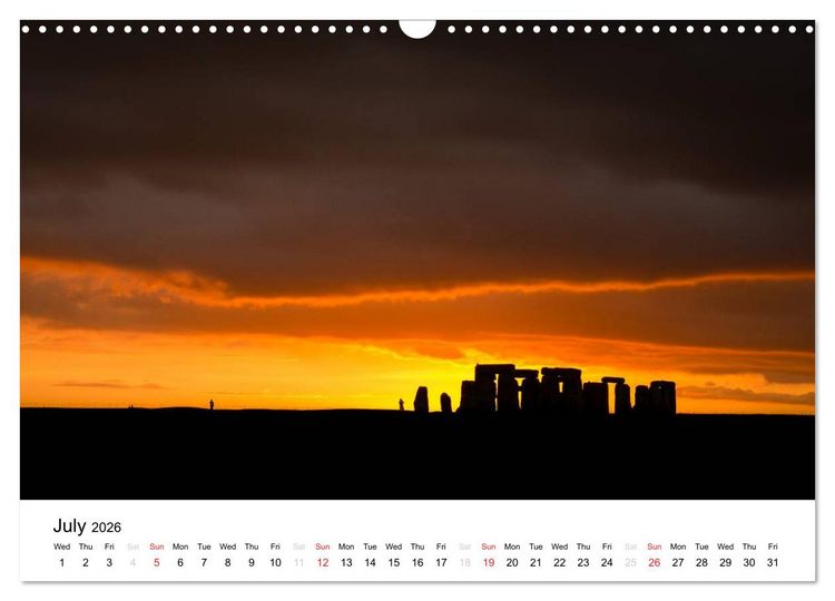 Produktbild: Stonehenge Sunsets & Salisbury Cathedral (Wall Calendar 2026 DIN A3 landscape), CALVENDO 12 Month Wall Calendar
