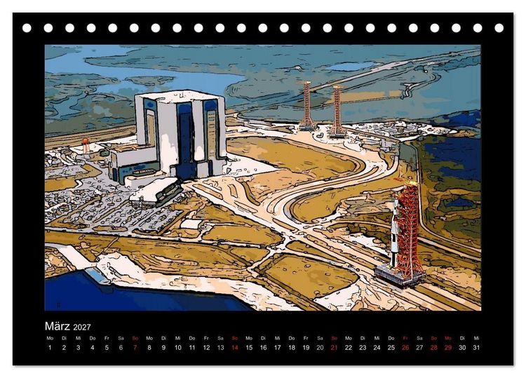 Produktbild: Landing On The Moon Like A Cartoon (Tischkalender 2027 DIN A5 quer), CALVENDO Monatskalender