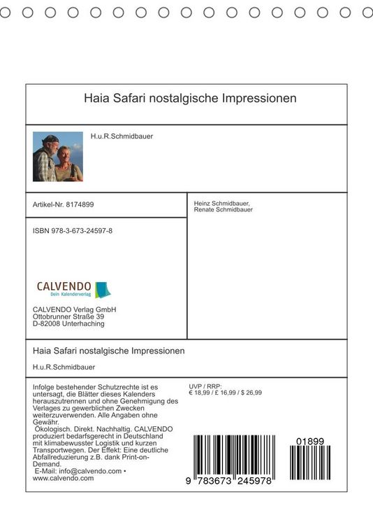 Produktbild: Schmidbauer, H: Haia Safari nostalgische Impressionen (Tisch