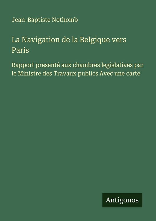 Produktbild: La Navigation de la Belgique vers Paris