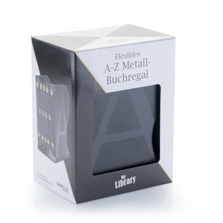 Produktbild: MyLibrary A-Z Metall-Buchregal Schwarz