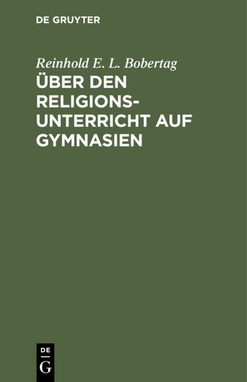 Produktbild: &Uuml;ber den Religionsunterricht auf Gymnasien
