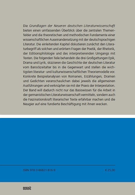 Produktbild: Grundlagen der Neueren deutschen Literaturwissenschaft