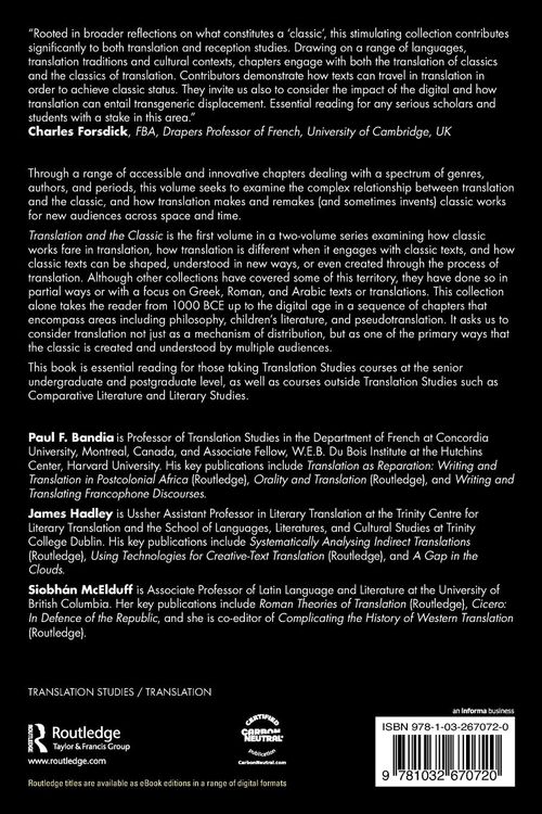 Produktbild: Translation and the Classic