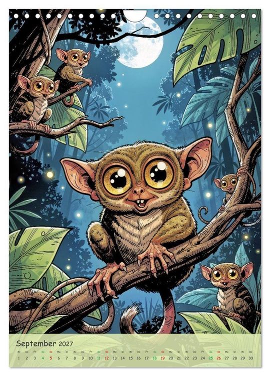 Produktbild: Lustige Koboldmakis - Comic (Wandkalender 2027 DIN A4 hoch), CALVENDO Monatskalender