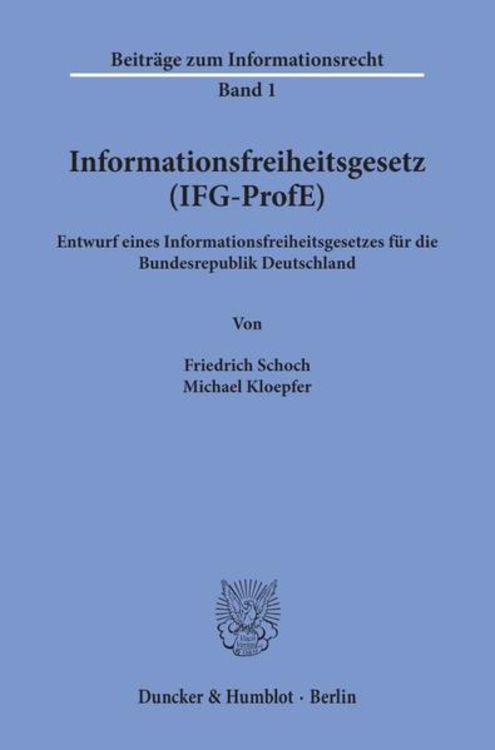Produktbild: Informationsfreiheitsgesetz (IFG-ProfE)