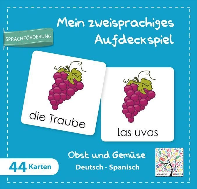 Produktbild: Mein zweisprachiges Aufdeckspiel, Obst und Gem&uuml;se Deutsch-Spanisch (Kinderspiel)