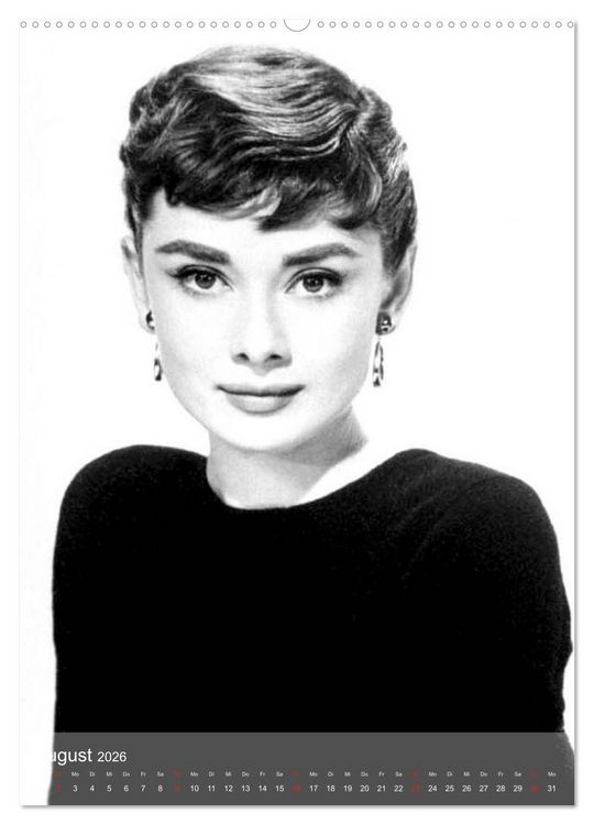Produktbild: Hollywood-Diva - Audrey Hepburn (hochwertiger Premium Wandkalender 2026 DIN A2 hoch), Kunstdruck in Hochglanz