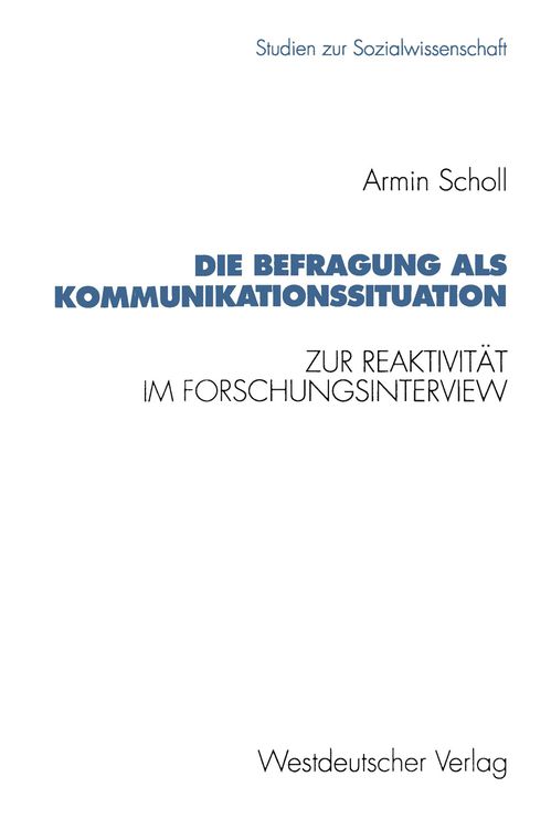 Produktbild: Die Befragung als Kommunikationssituation