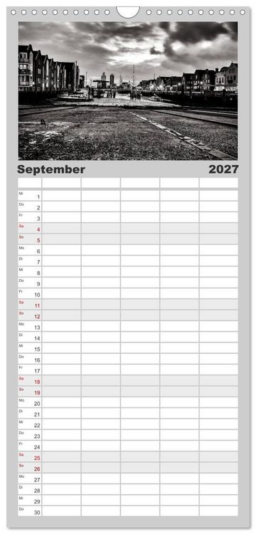 Produktbild: Familienplaner 2027 - Ein Blick auf Husum mit 5 Spalten (Wandkalender, 21 x 45 cm) CALVENDO