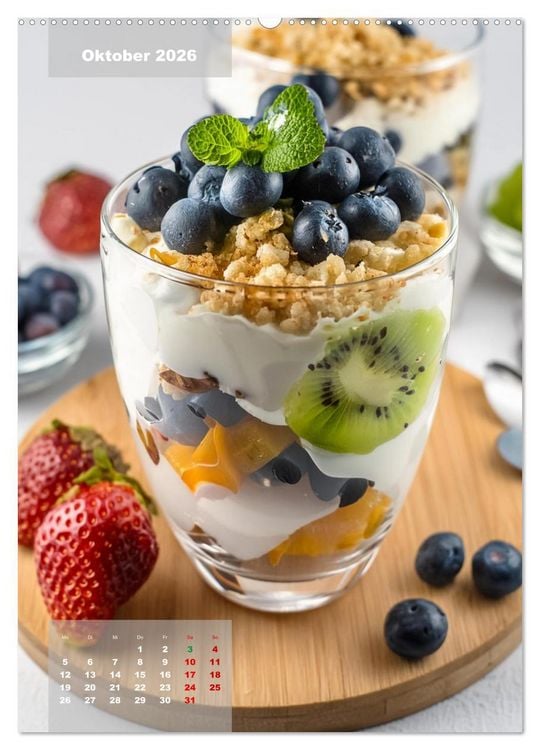 Produktbild: Vegane Dessertkreationen - S&uuml;&szlig;e K&ouml;stlichkeiten aus der veganen Backstube (Wandkalender 2026 DIN A2 hoch), CALVENDO Monatskalender