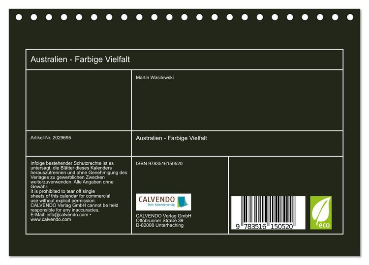 Produktbild: Australien - Farbige Vielfalt (Tischkalender 2026 DIN A5 quer), CALVENDO Monatskalender