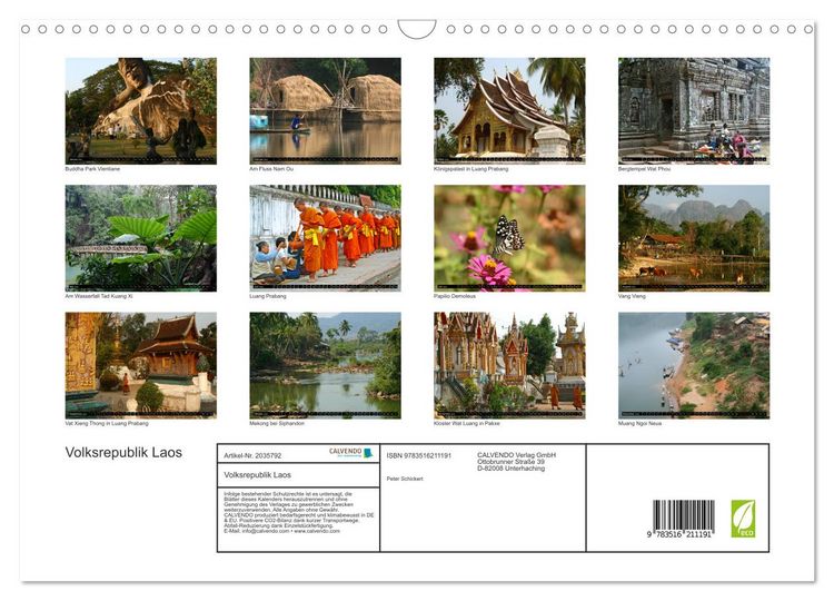 Produktbild: Volksrepublik Laos (Wandkalender 2026 DIN A3 quer), CALVENDO Monatskalender