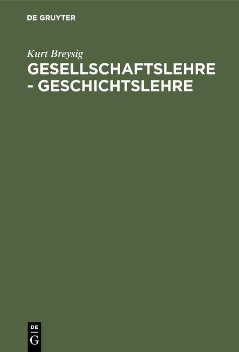 Produktbild: Gesellschaftslehre - Geschichtslehre