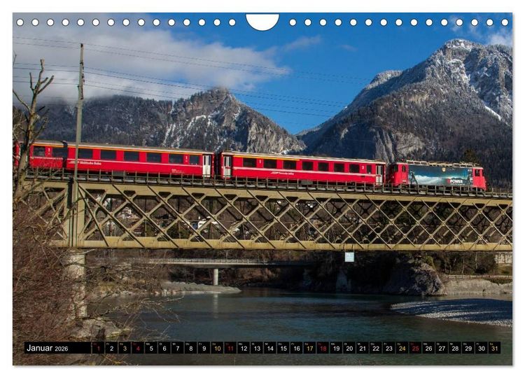 Produktbild: Rh&auml;tische Bahn 2026 (Wandkalender 2026 DIN A4 quer), CALVENDO Monatskalender