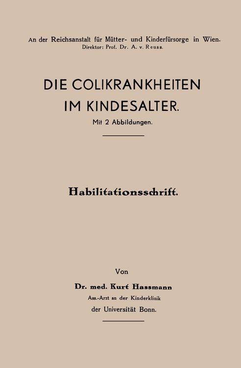 Produktbild: Die Colikrankheiten im Kindesalter