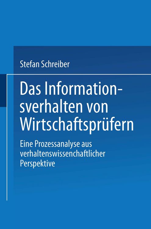 Produktbild: Das Informationsverhalten von Wirtschaftspr&uuml;fern