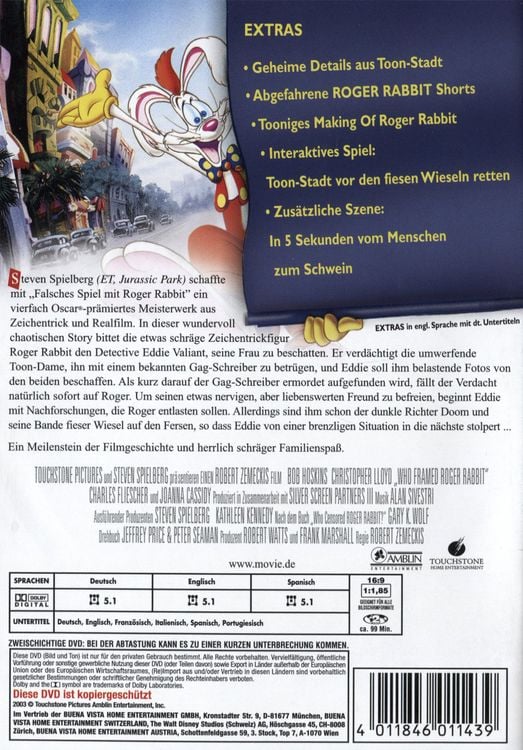 Produktbild: Roger Rabbit - Falsches Spiel mit Roger Rabbit