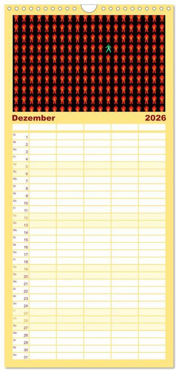 Produktbild: Familienplaner 2026 - Alles in Rot mit 5 Spalten (Wandkalender, 21 x 45 cm) CALVENDO