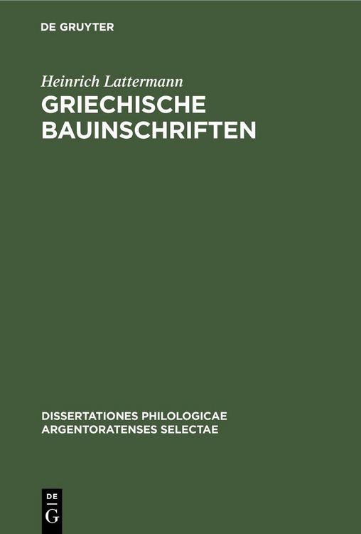 Produktbild: Griechische Bauinschriften