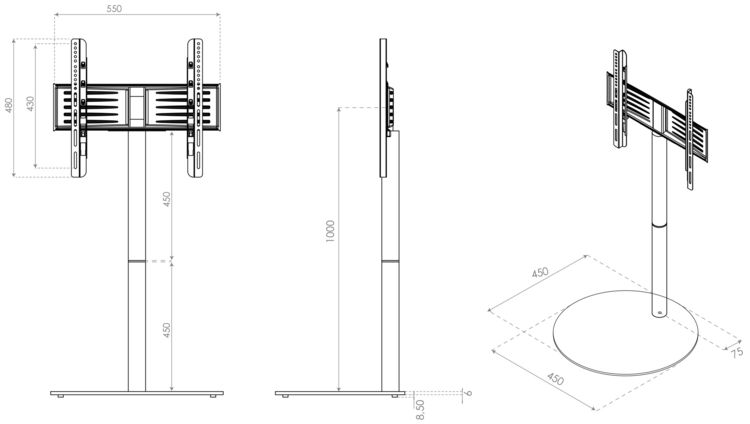 Produktbild: Design Premium TV Standfu&szlig; Rack Fernseh Cirla