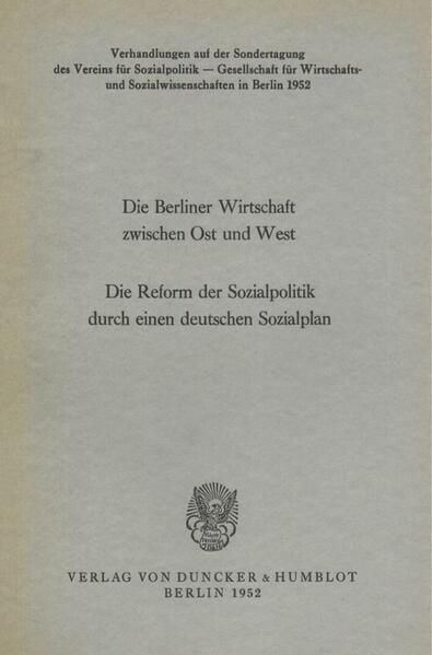 Produktbild: Die Berliner Wirtschaft zwischen Ost und West.