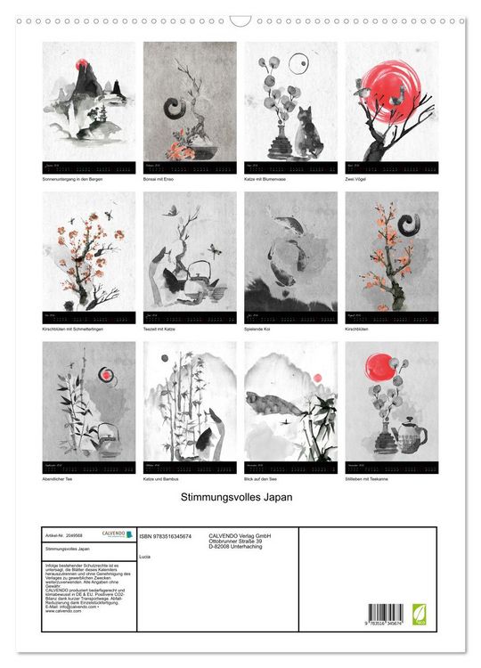 Produktbild: Stimmungsvolles Japan (Wandkalender 2026 DIN A2 hoch), CALVENDO Monatskalender