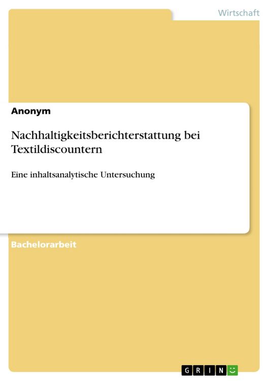 Produktbild: Nachhaltigkeitsberichterstattung bei Textildiscountern