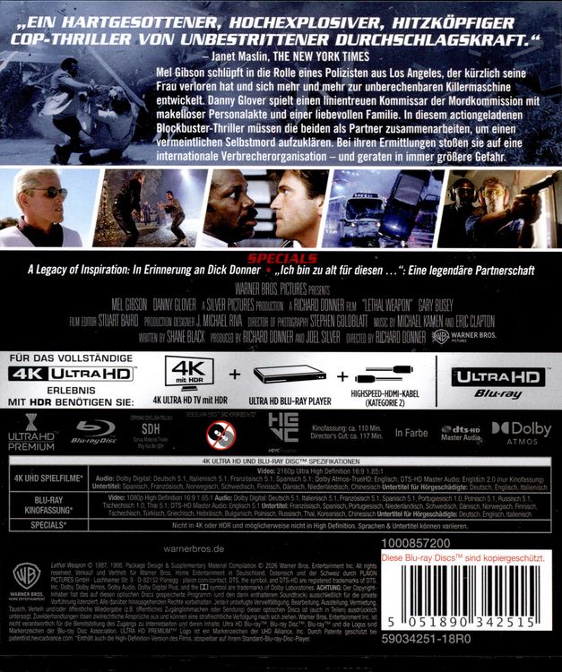 Produktbild: Lethal Weapon - Zwei stahlharte Profis (4K Ultra HD+Blu-ray)