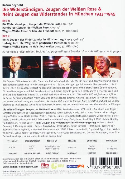 Produktbild: Die Widerst&auml;ndigen. Zeugen der Weissen Rose & NEIN! Zeugen des Widerstands in M&uuml;nchen 1933 - 1945 [2 DVDs]