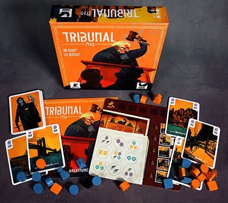 Produktbild: Corax Games 1028650 - Tribunal 1920, Kombination aus Bluff-Spiel und Drei Gewinnt
