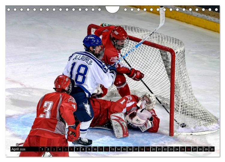 Produktbild: Mit vollem Einsatz - Eishockey (Wandkalender 2026 DIN A4 quer), CALVENDO Monatskalender