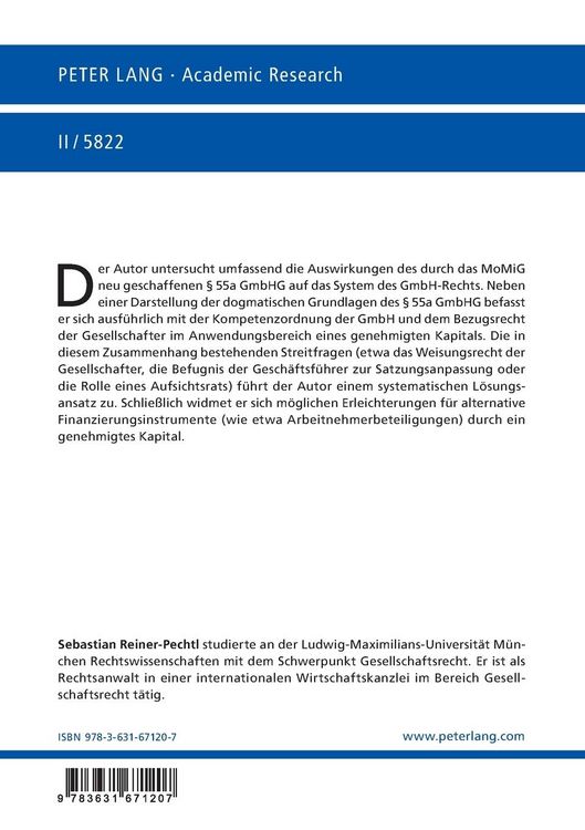 Produktbild: Das genehmigte Kapital im System des GmbH-Rechts