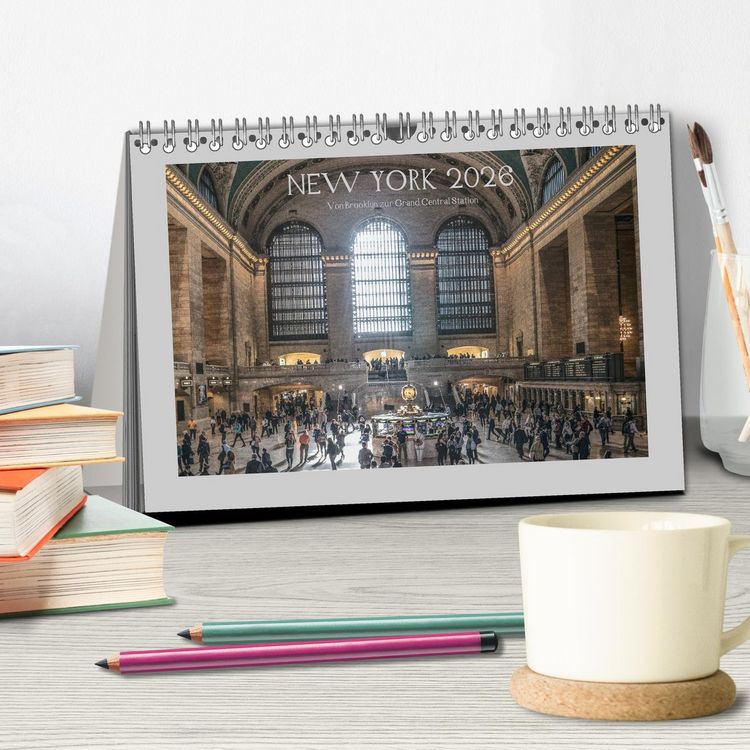 Produktbild: New York &ndash; Von Brooklyn zur Grand Central Station (Tischkalender 2026 DIN A5 quer), CALVENDO Monatskalender