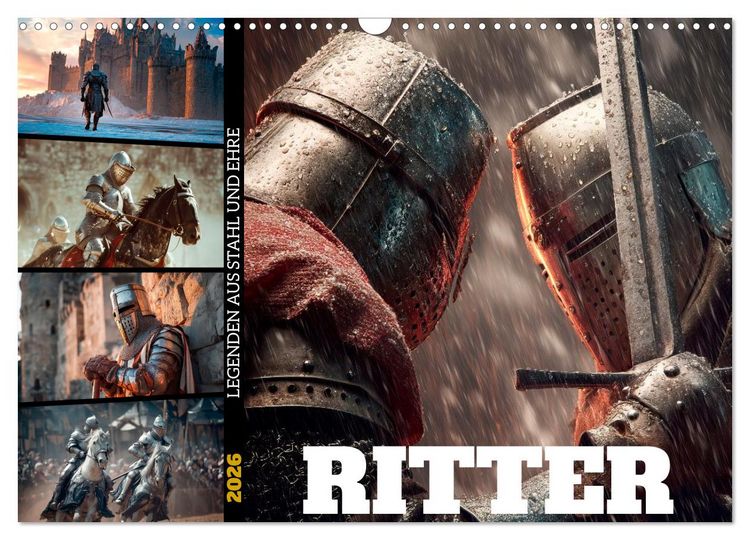Produktbild: Ritter - Legenden aus Stahl und Ehre (Wandkalender 2026 DIN A3 quer), CALVENDO Monatskalender