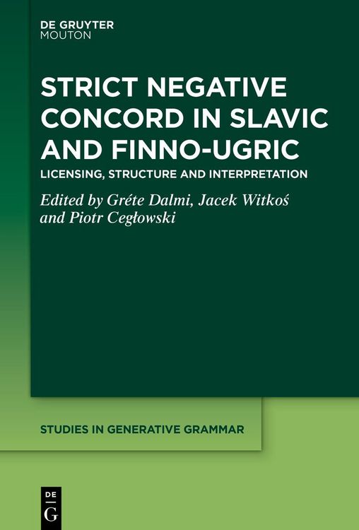 Produktbild: Strict Negative Concord in Slavic and Finno-Ugric