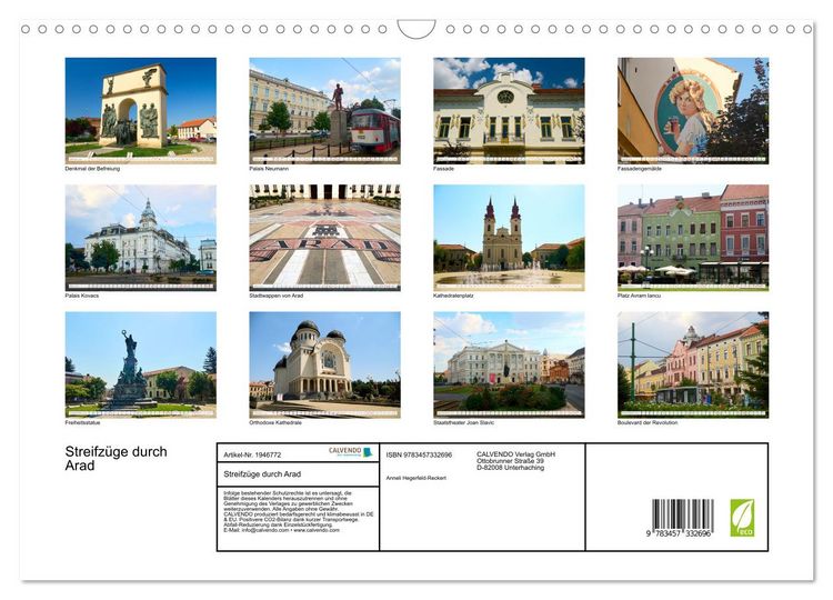 Produktbild: Streifz&uuml;ge durch Arad (Wandkalender 2026 DIN A3 quer), CALVENDO Monatskalender