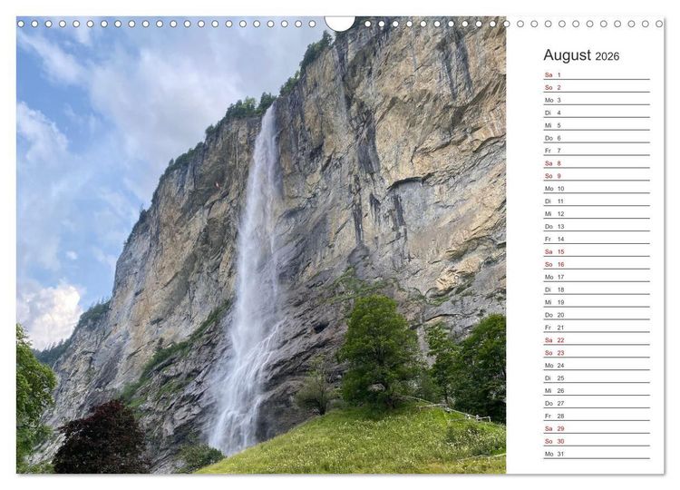 Produktbild: Alpenauszeit - Traumhafte Bergmomente am Wasser (Wandkalender 2026 DIN A3 quer), CALVENDO Monatskalender