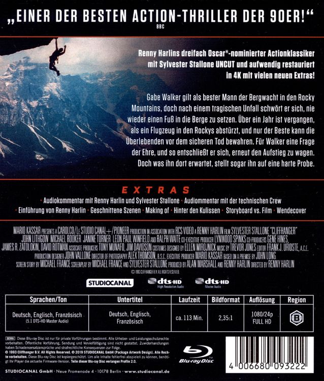 Produktbild: Cliffhanger / 25th Anniversary Edition / Uncut