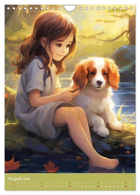 Produktbild: Ein Jahr voller Liebe. Manga-M&auml;dchen und ihre treuen Gef&auml;hrten (Wandkalender 2026 DIN A4 hoch), CALVENDO Monatskalender