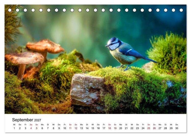 Produktbild: Federleicht - Das geheime Leben der Meisen (Tischkalender 2027 DIN A5 quer), CALVENDO Monatskalender
